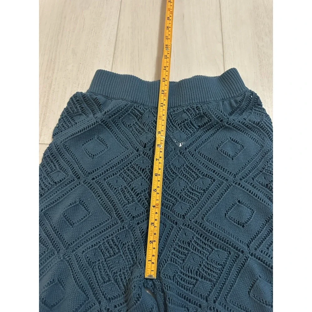 FREE PEOPLE FP BEACH GET AWAY‎ FAUXCHET PANTS CROCHET COVER UP Sz XS Teal